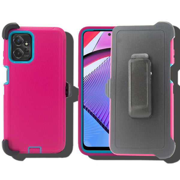 Shockproof Case for Motorola Moto G Pure (2023) G Power (2023) Snap on Cover Clip Rugged Heavy