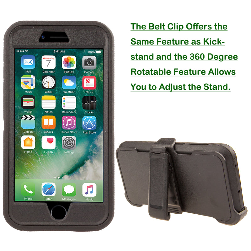 Shockproof Case for Apple iPhone 7+ 8+ Cover Clip Rugged Heavy