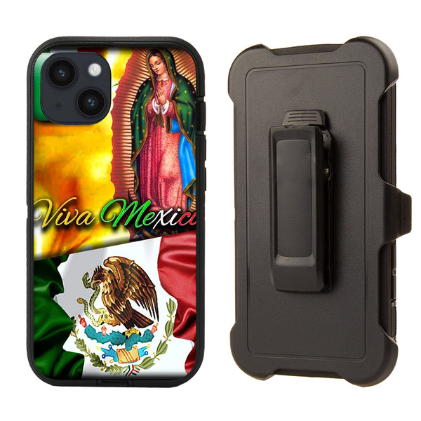 Shockproof Case for Apple iPhone 15 Cover Rugged Heavy Duty Viva Mexico
