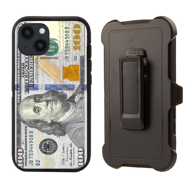 Rugged Shockproof Case for Apple iPhone 14 With Clip Money