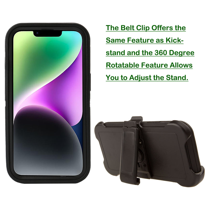 Rugged Shockproof Case for Apple iPhone 14 With Clip Floral