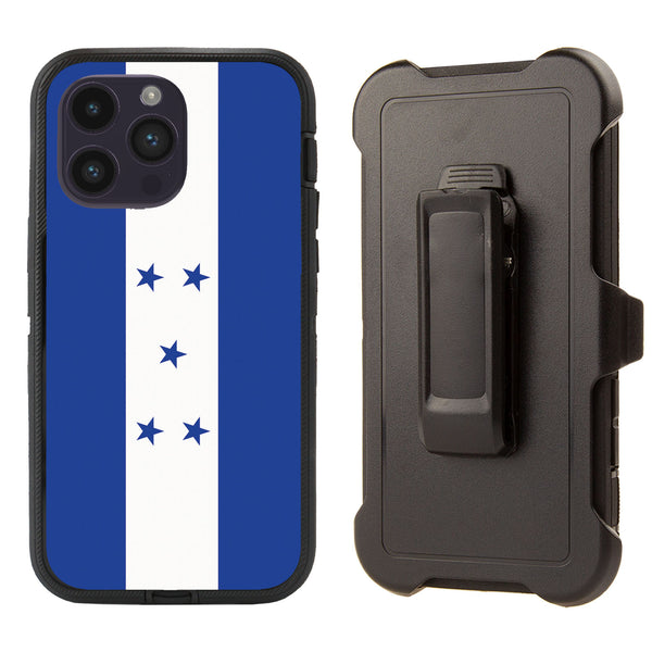 Shockproof Case for Apple iPhone 15 Pro Clip Rugged Heavy Duty Honduras Flag