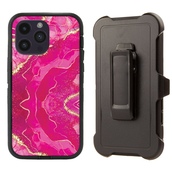 Shockproof Case for Apple iPhone 15 Pro Max Pink Marble