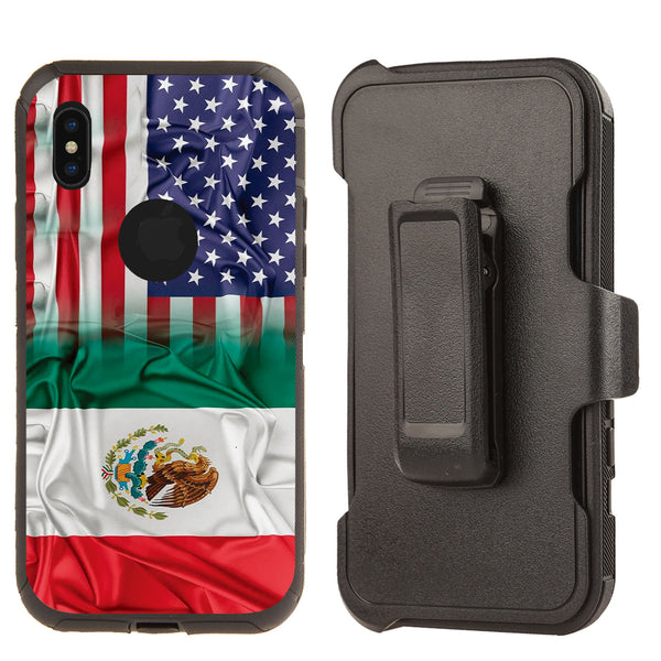 Shockproof Case for Apple iPhone XS Max Mexico USA Flag Combined