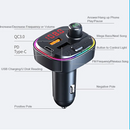 C13 FM Transmitter Aux Modulator Bluetooth Handsfree Car Kit Audio MP3 Player with 3.1A PD Quick Charge Dual USB Cars Charger