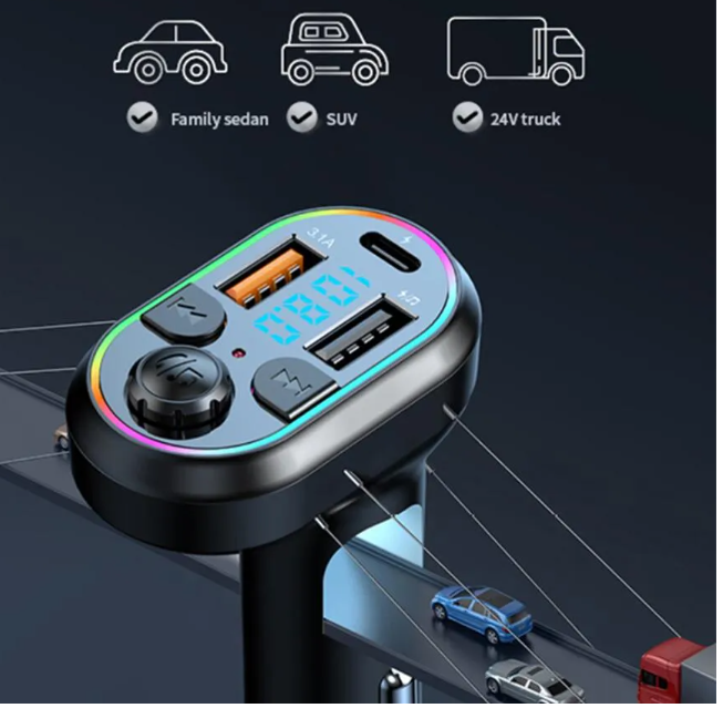 C29 Car kits Mp3 Player FM Transmitters Bluetooth QC 3.0 PD Type C Car Kit Modulator Fast Charging Phone Chargers