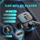 C24 New Dual USB Car kit fast Charger FM Transmitter Bluetooth Adapter Wireless Handsfree Stereo Mp3 Player Colorful Lights FM Modulator