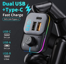 C24 New Dual USB Car kit fast Charger FM Transmitter Bluetooth Adapter Wireless Handsfree Stereo Mp3 Player Colorful Lights FM Modulator