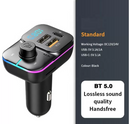 C24 New Dual USB Car kit fast Charger FM Transmitter Bluetooth Adapter Wireless Handsfree Stereo Mp3 Player Colorful Lights FM Modulator