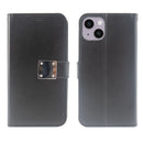 Premium Synthetic Leather Wallet Case for Apple iPhone 13/14 With Extra Credit Card Holder Stand Black