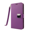 Premium Synthetic Leather Wallet Case for Apple iPhone 13/14 With Extra Credit Card Holder Stand Purple