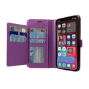 Premium Synthetic Leather Wallet Case for Apple iPhone 13/14 With Extra Credit Card Holder Stand Purple