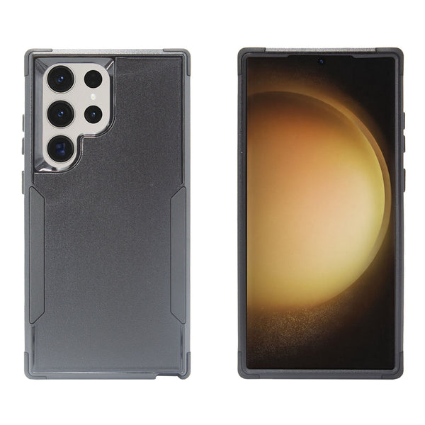 For Samsung S23 Ultra Tuff Anti-Slip Hybrid Case Cover - Black