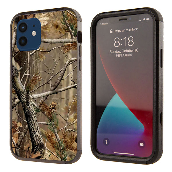 Printed Triple Layers Rugged Shockproof Case for Apple iPhone 12/12 Pro