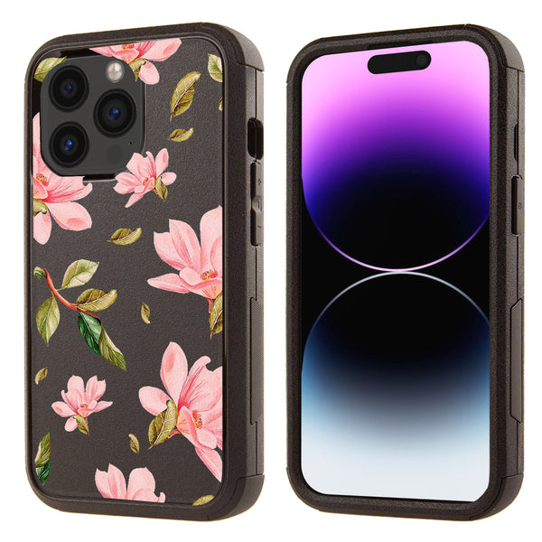 Printed Shockproof Tough Hybrid Case for Apple iPhone 15 Pro Floral
