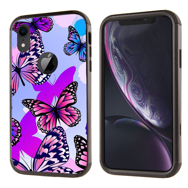 Printed Triple Layers Rugged Shockproof Case for Apple iPhone XR