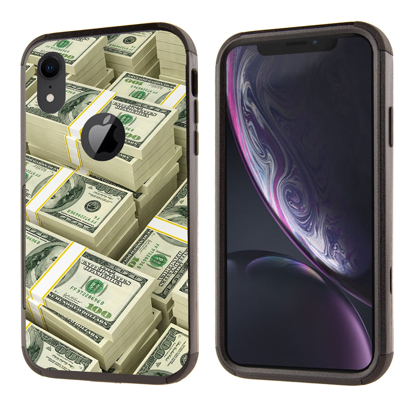 Printed Triple Layers Rugged Shockproof Case for Apple iPhone XR