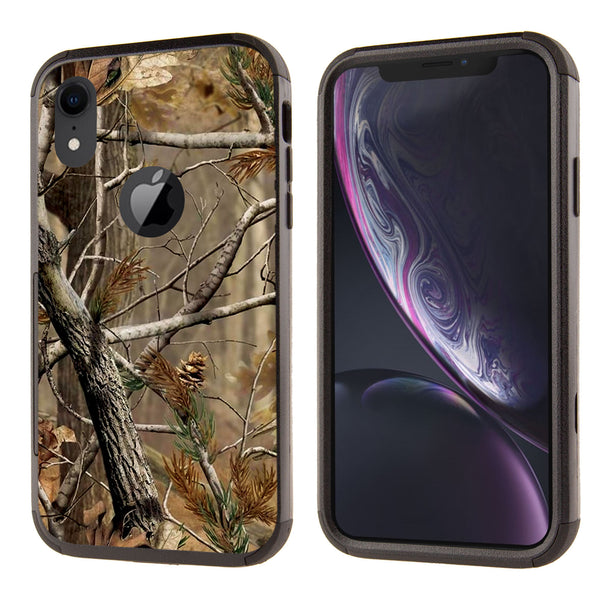 Printed Triple Layers Rugged Shockproof Case for Apple iPhone XR