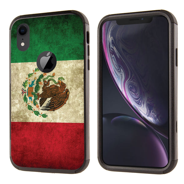 Printed Triple Layers Rugged Shockproof Case for Apple iPhone XR