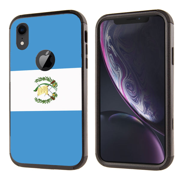 Printed Triple Layers Rugged Shockproof Case for Apple iPhone XR