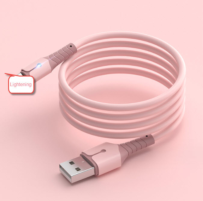 3ft Liquid Silicone Lightening Cable Data Sync Charger Cord for iPhone IOS