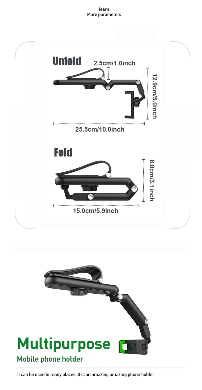 360° Adjustable Stable  Foldable Sun Visor Phone Holders 4-7 Inch Carbon Fiber