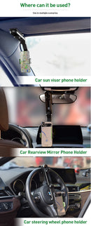 360° Adjustable Stable  Foldable Sun Visor Phone Holders 4-7 Inch Carbon Fiber