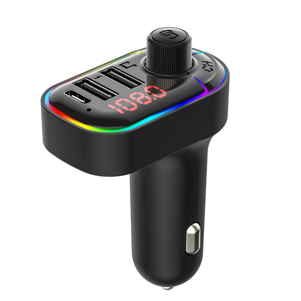 C12 Car Bluetooth Player FM Transmitter Colorful Light PD Daul USB Fast Charger