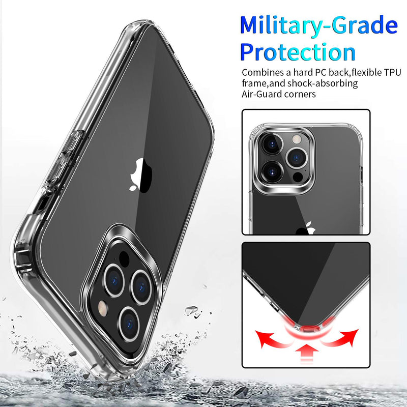 Clear Hard Acrylic 2mm Thick Shockproof Antiscratch Case Cover for Apple iphone 15 Pro