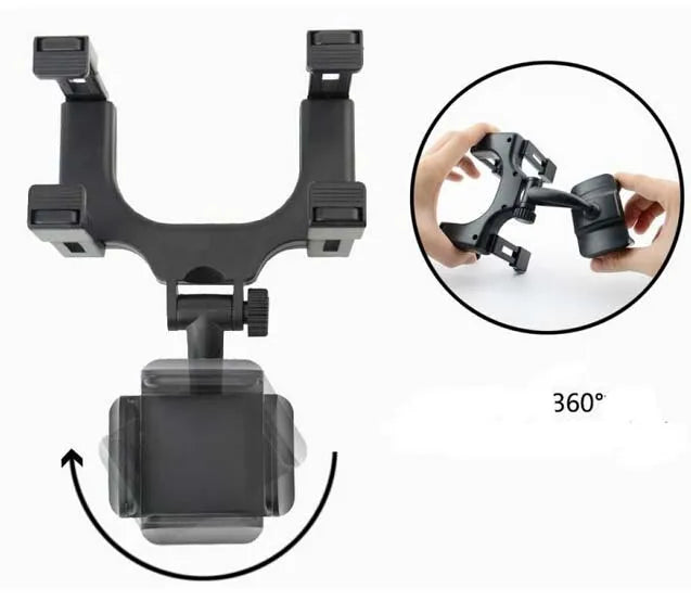 Universal Rearview Mirror Phone Holder Mounts Multi Function