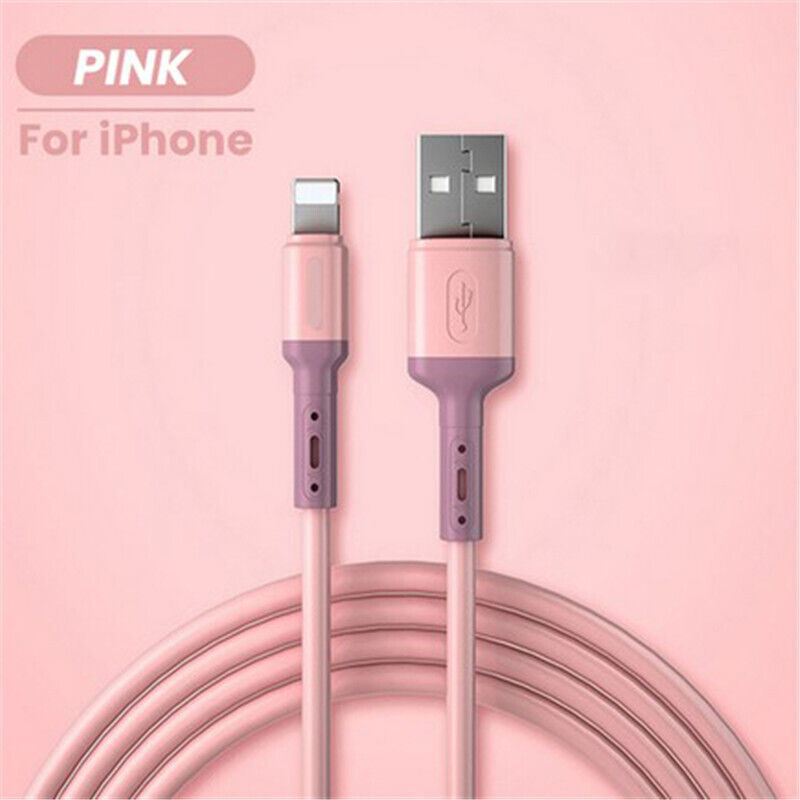 3ft Liquid Silicone Lightening Cable Data Sync Charger Cord for iPhone IOS