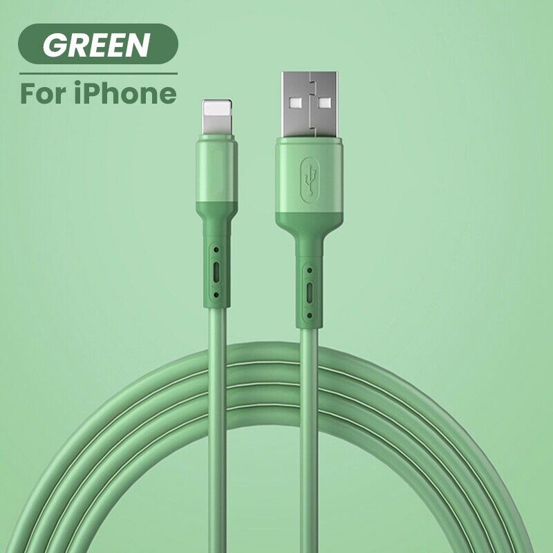 3ft Liquid Silicone Lightening Cable Data Sync Charger Cord for iPhone IOS
