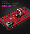 Apple iPhone 16 Plus (16+)  Armor Magnetic Case Hybrid Metal Ring Holder Stand Red