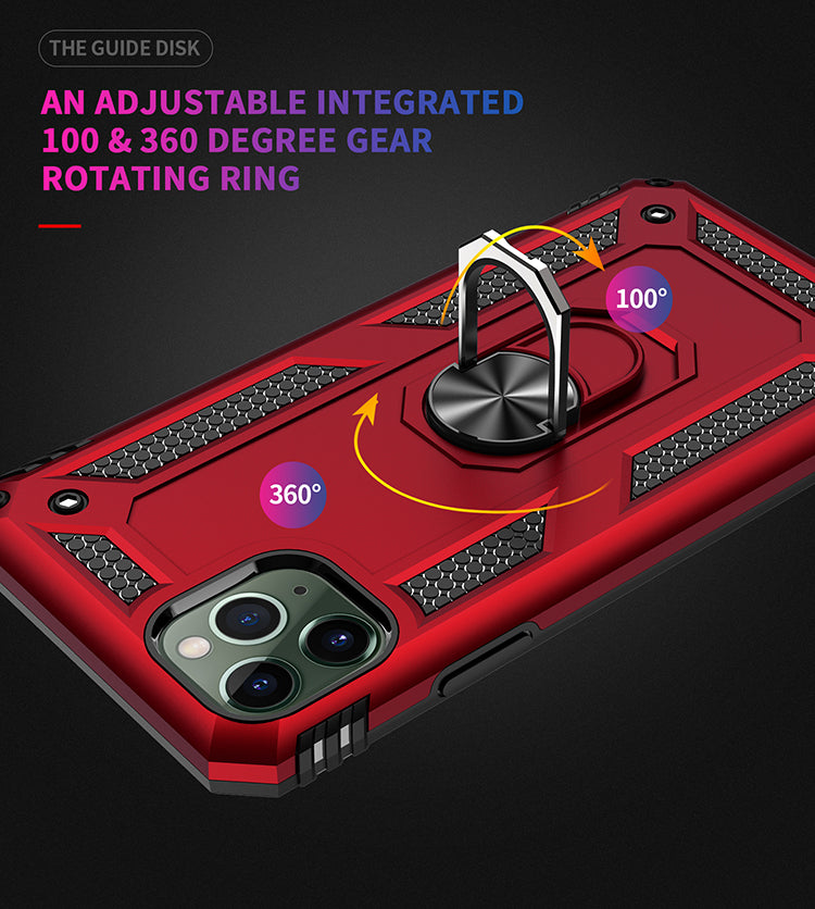 Samsung S20 Armor Magnetic Case Hybrid Metal Ring Holder Stand Red