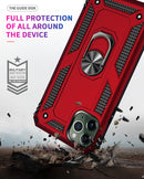Apple iPhone 16 Plus (16+)  Armor Magnetic Case Hybrid Metal Ring Holder Stand Red