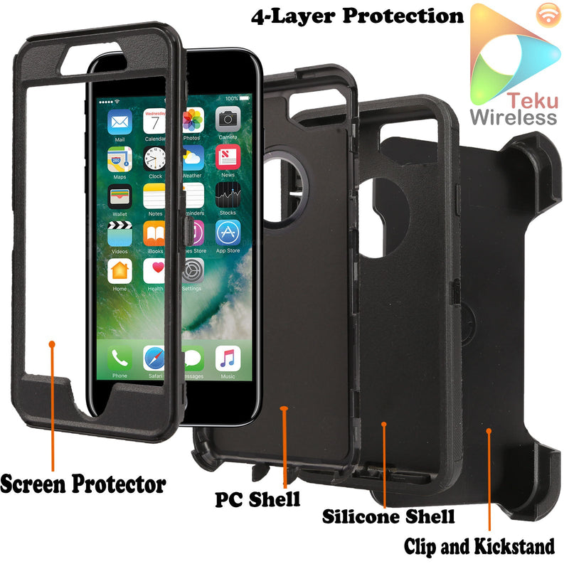 Shockproof Case for Apple iPhone 6+ 7+ 8+ Cover Clip Rugged Heavy Duty