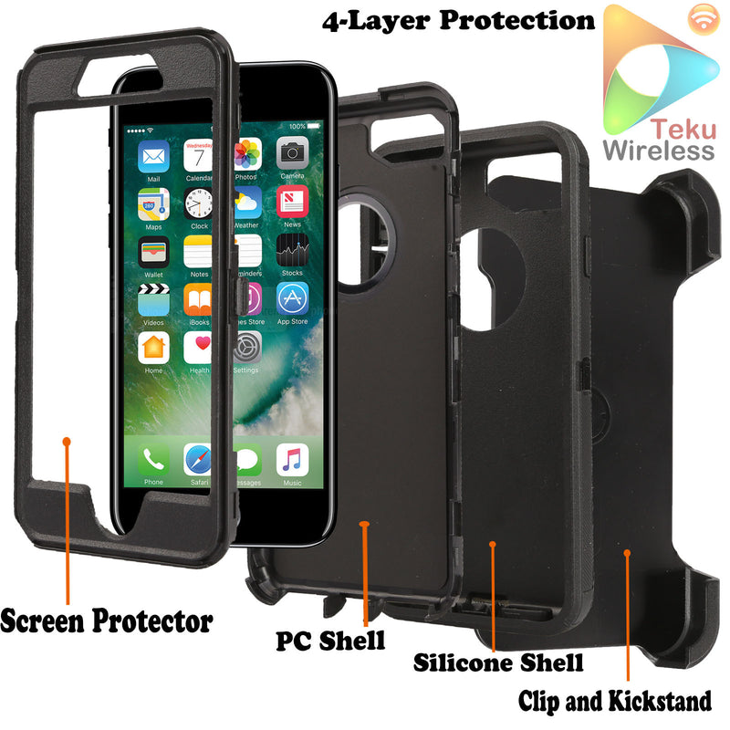 Shockproof Case for Apple iPhone 7 8 Cover Clip Rugged Heavy Duty