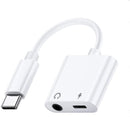 Charger and Headphone 2 in 1 Type C to 3.5mm Aux Audio Cable Cord Adapter