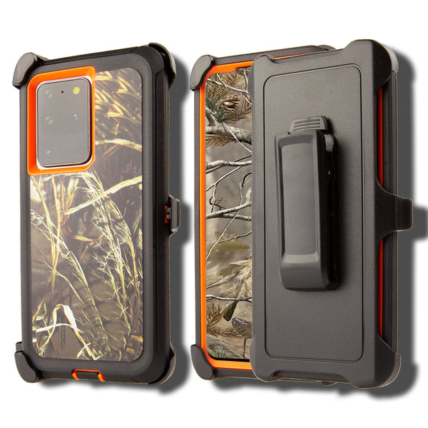 Shockproof Case for Samsung Galaxy S20 Ultra Camouflage Clip Cover Rugged Heavy