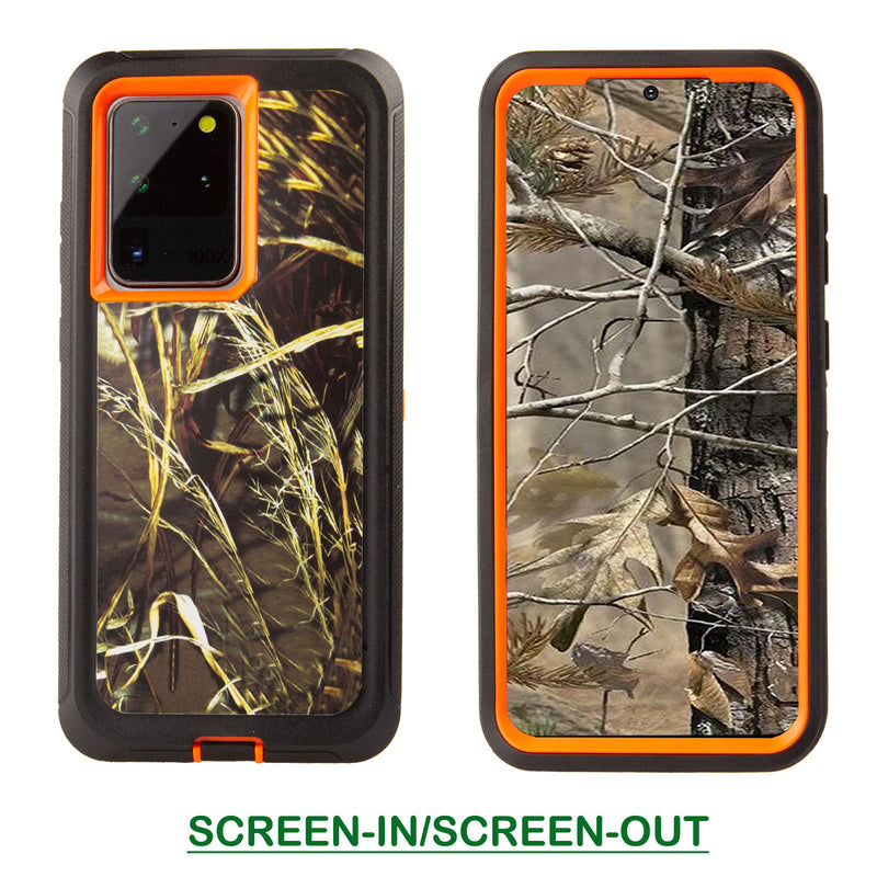 Shockproof Case for Samsung Galaxy S20 Ultra Camouflage Clip Cover Rugged Heavy