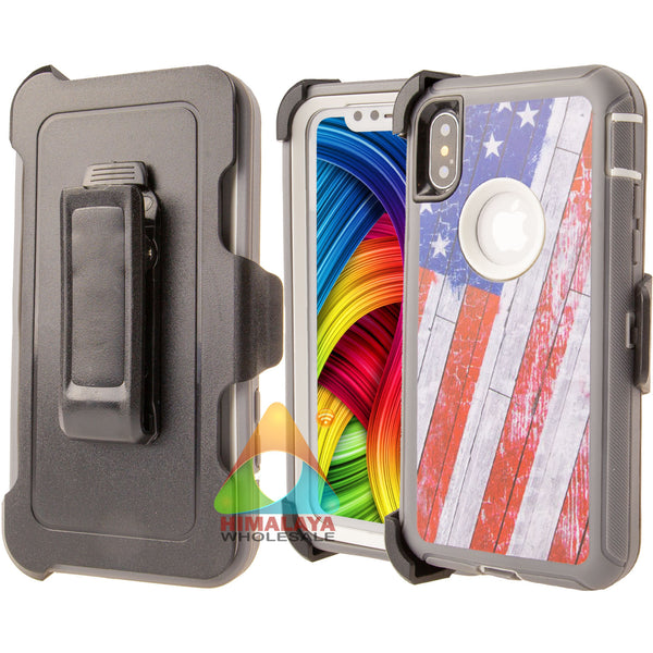 Shockproof Case for Apple iPhone XR Camouflage Clip Cover Rugged Heavy Duty