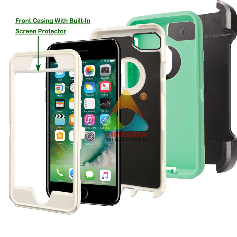 Shockproof Case for Apple iPhone 7 Plus 7+ 8+ Mint Cover Clip Rugged Heavy Duty