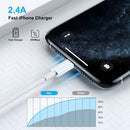 10 Feet 8 Pin Lightening Cable Data Sync Charger Cord for iPhone IOS White