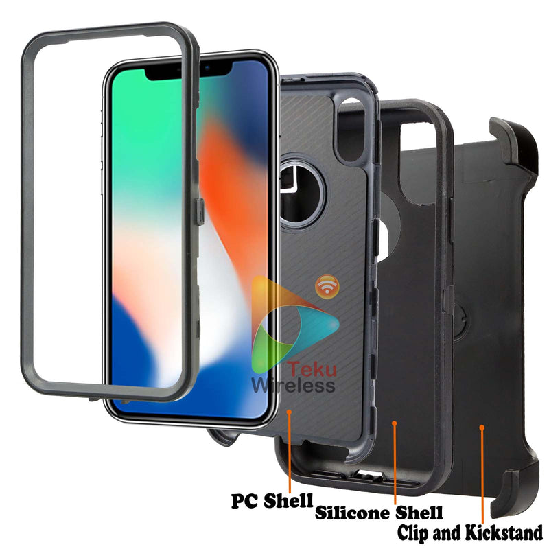 Shockproof Case for Apple iPhone XS Max Cover Clip Rugged Heavy Duty