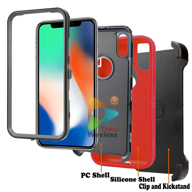Shockproof Case for Apple iPhone X XS Cover Clip Rugged Heavy Duty