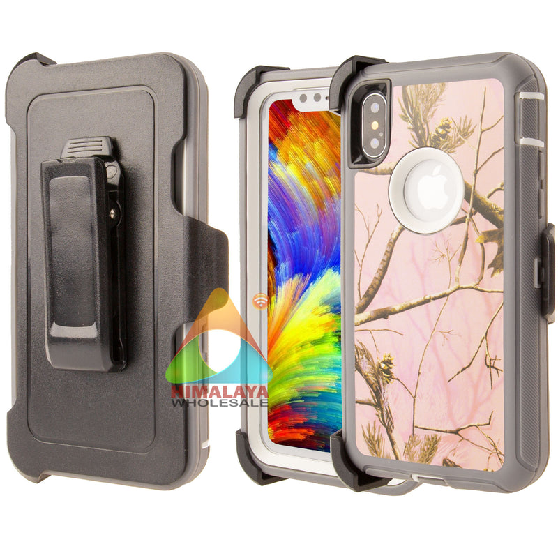 Shockproof Case for Apple iPhone XS Max Camouflage Clip Cover Rugged Heavy Duty