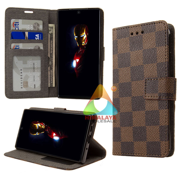 Premium Synthetic Leather Wallet Case for Samsung Galaxy Note 10 With Credit Card Holder Stand