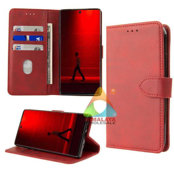 Premium Synthetic Leather Wallet Case for Samsung Galaxy Note 10+ With Credit Card Holder Stand