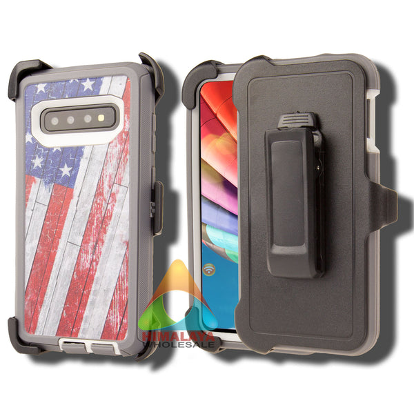Shockproof Case for Samsung Galaxy S10 Camouflage Clip Cover Rugged Heavy Duty