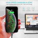 10 Feet iPhone Lightening Cable to USB-A Nylon Braided Fast Charging Black